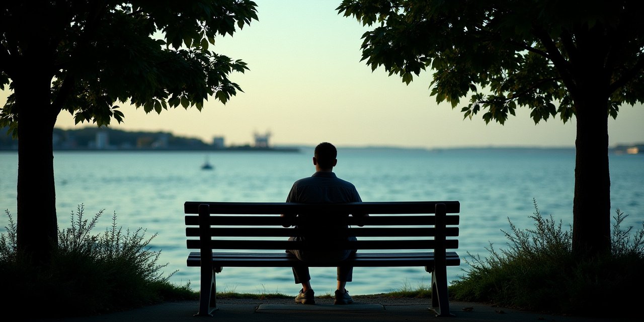 Larchmont NY Manor Park shoreline at dawn with Chatsworth Avenue train platform in distance
