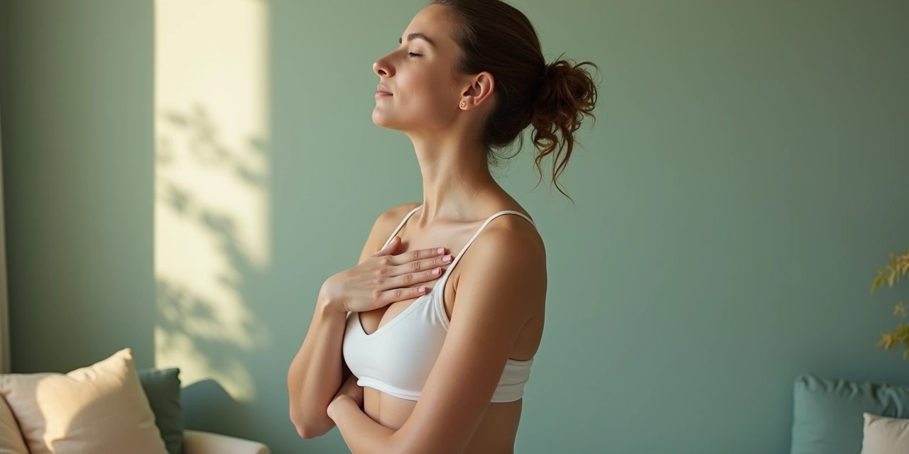 Split image showing breathwork practice on the left and seated meditation on the right