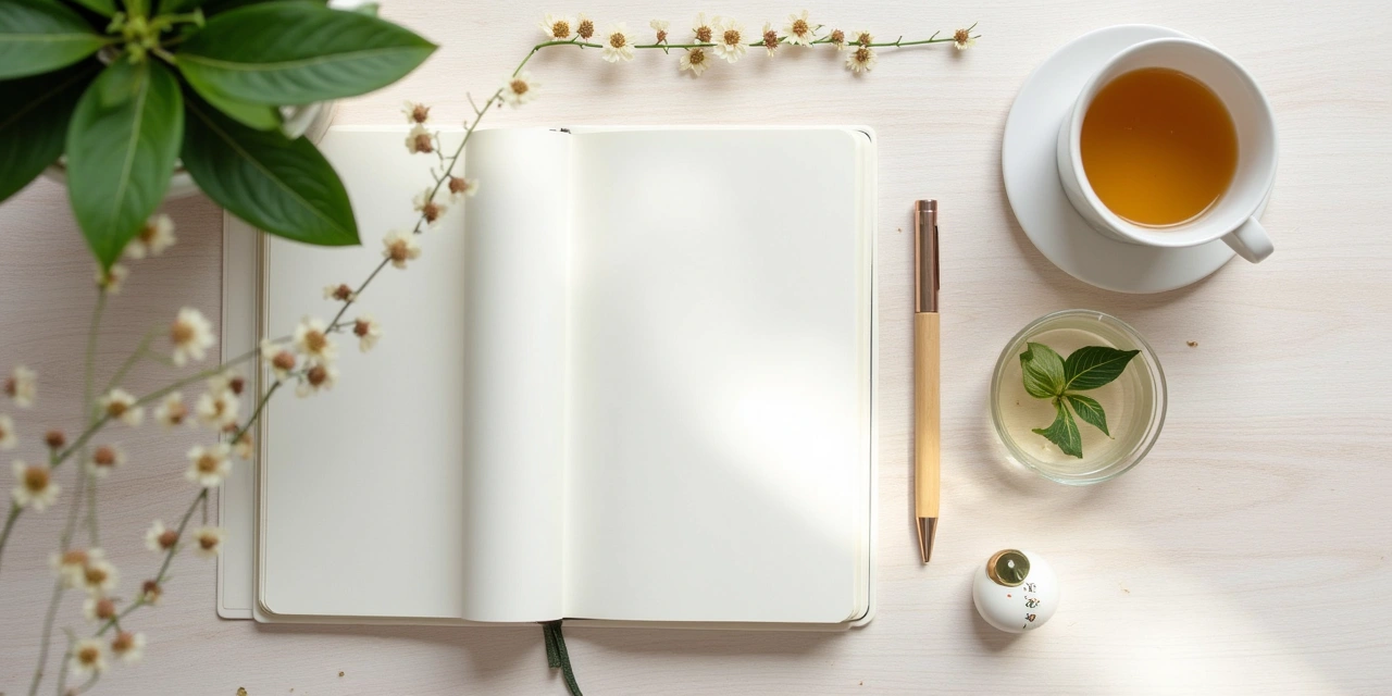 Person meditating by window with morning light, tea beside them