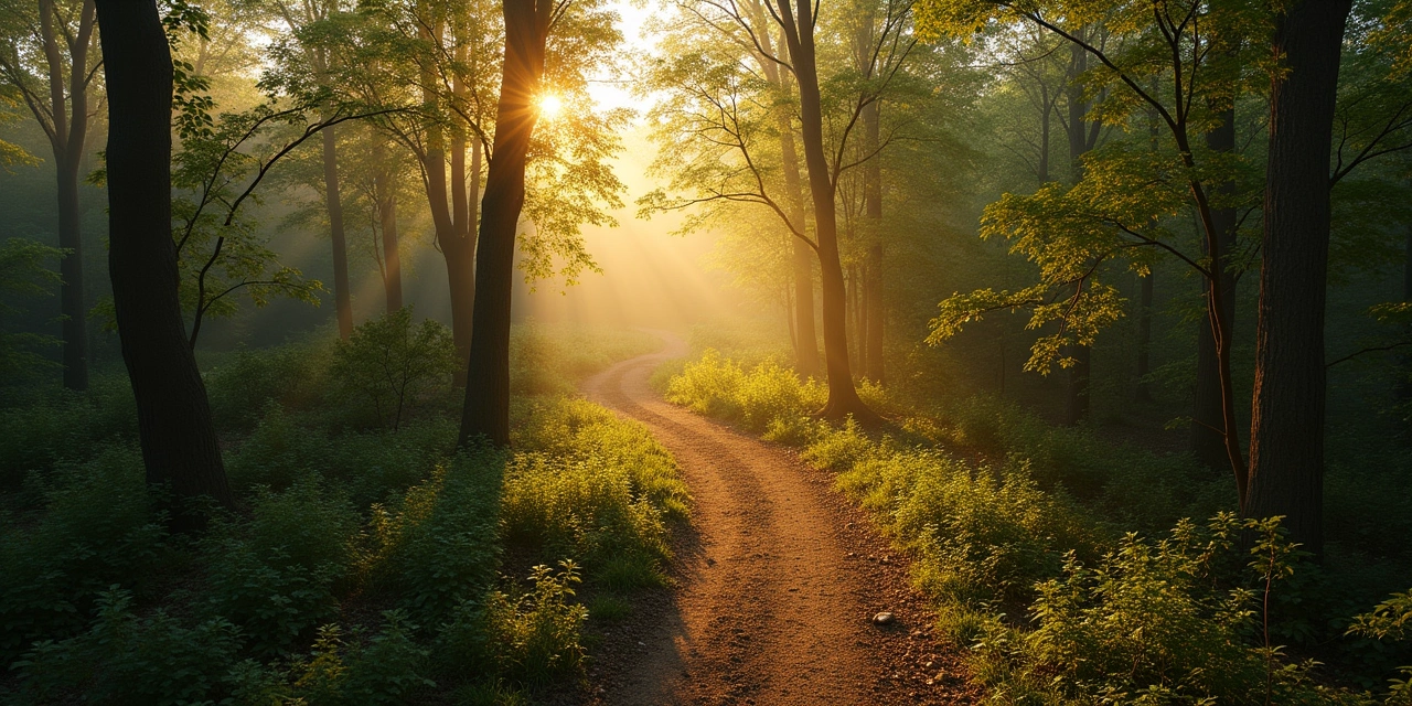 Peaceful lake view at Teatown Lake Reservation in Ossining, Westchester County, morning mist on the water