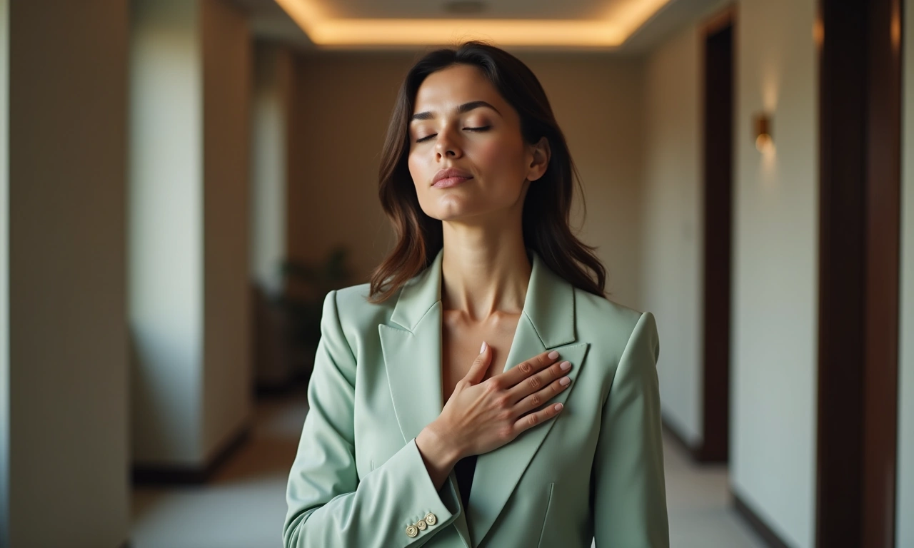 Executive maintaining composure in boardroom — heart rate reduction protocol