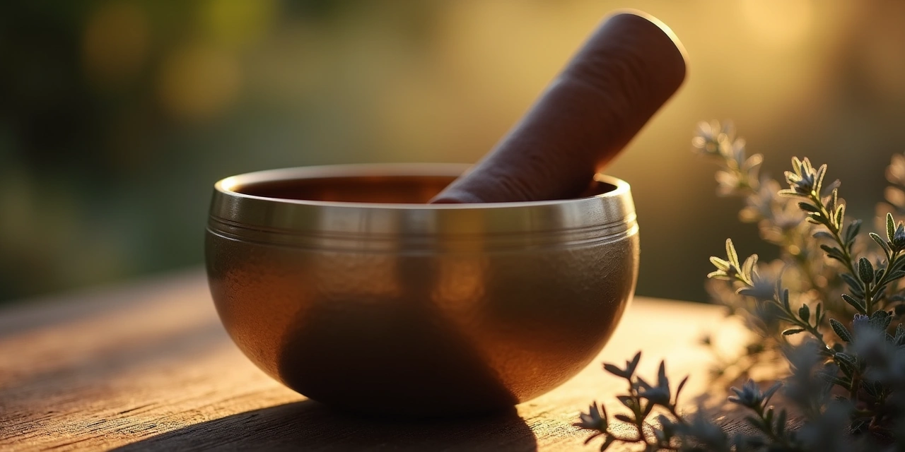 Person lying on a yoga mat during a sound bath session in a studio