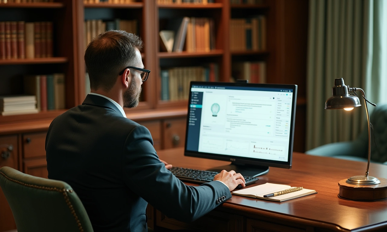 Executive reviewing sleep data at desk — stoic leadership protocol