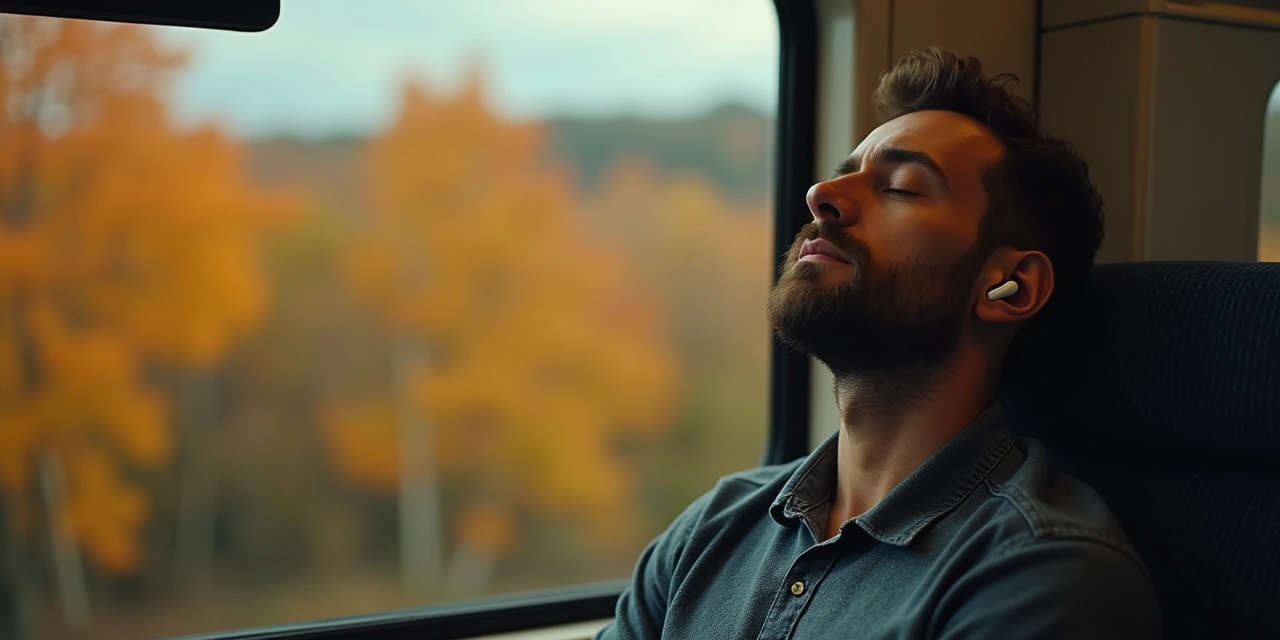 Metro-North train platform at Scarsdale station at dusk, commuters boarding